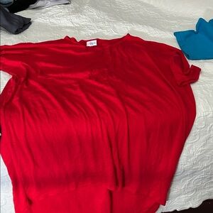 Red Women's Relaxed Knit Top - Lularoe